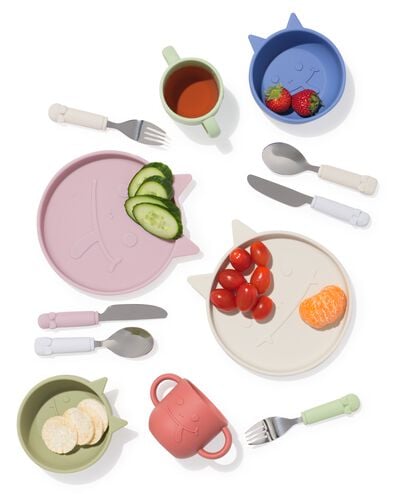 assiette enfant ⌀16cm silicone monstre beige - 80650218 - HEMA