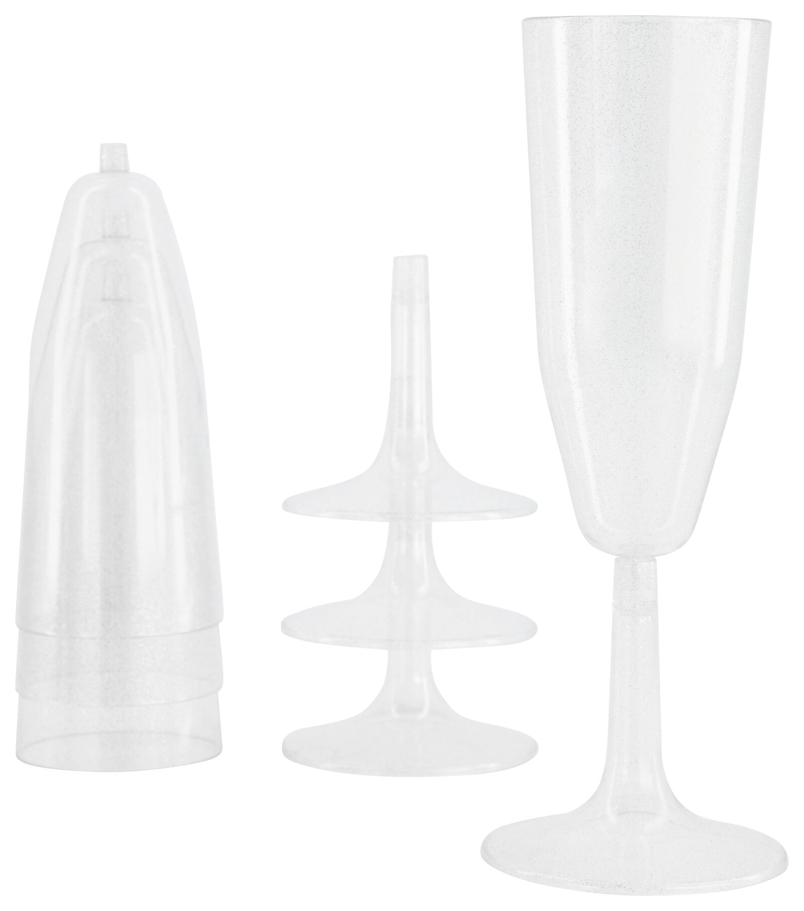 4 verres &agrave; champagne r&eacute;utilisables - paillette - 25280035 - HEMA