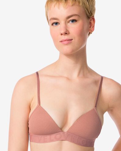 soutien-gorge pr&eacute;form&eacute; sans armatures coton marron clair - 21960705LIGHTBROWN - HEMA