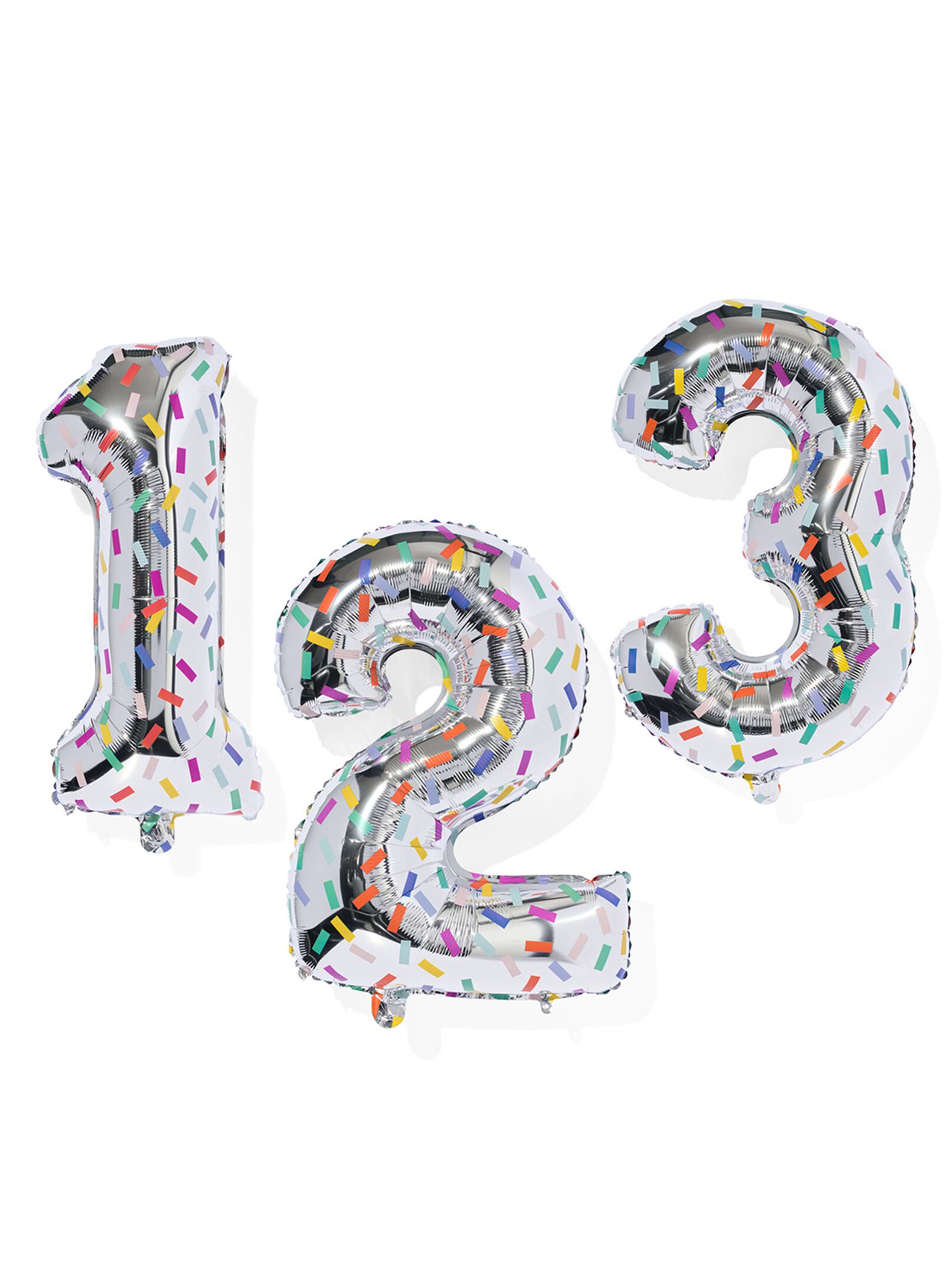 Folienballon Ziffern 0&ndash;9 Konfetti XL silber silber - 2000000454 - HEMA