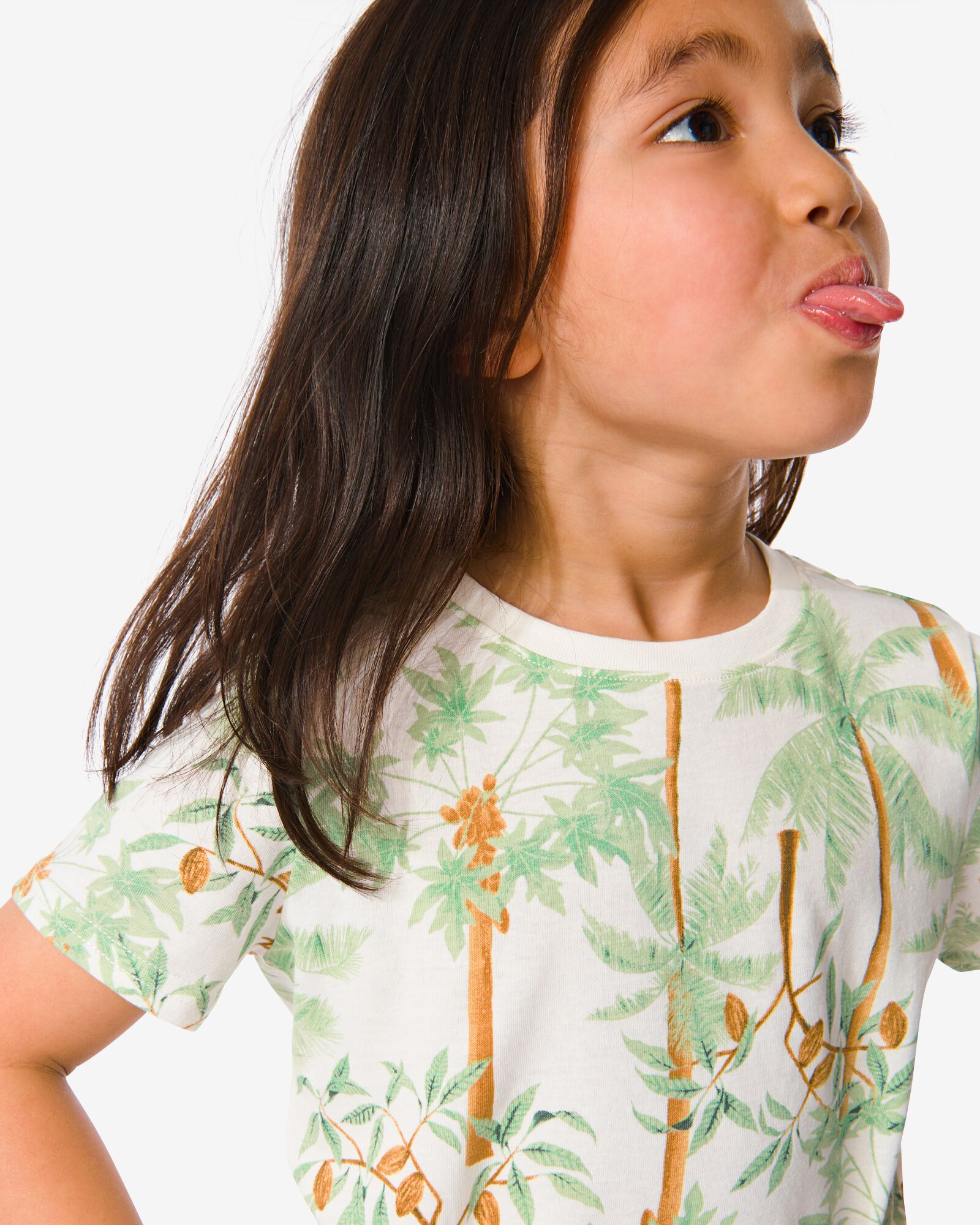 Kinder-T-Shirt, Palmen eierschalenfarben - 1000031234 - HEMA
