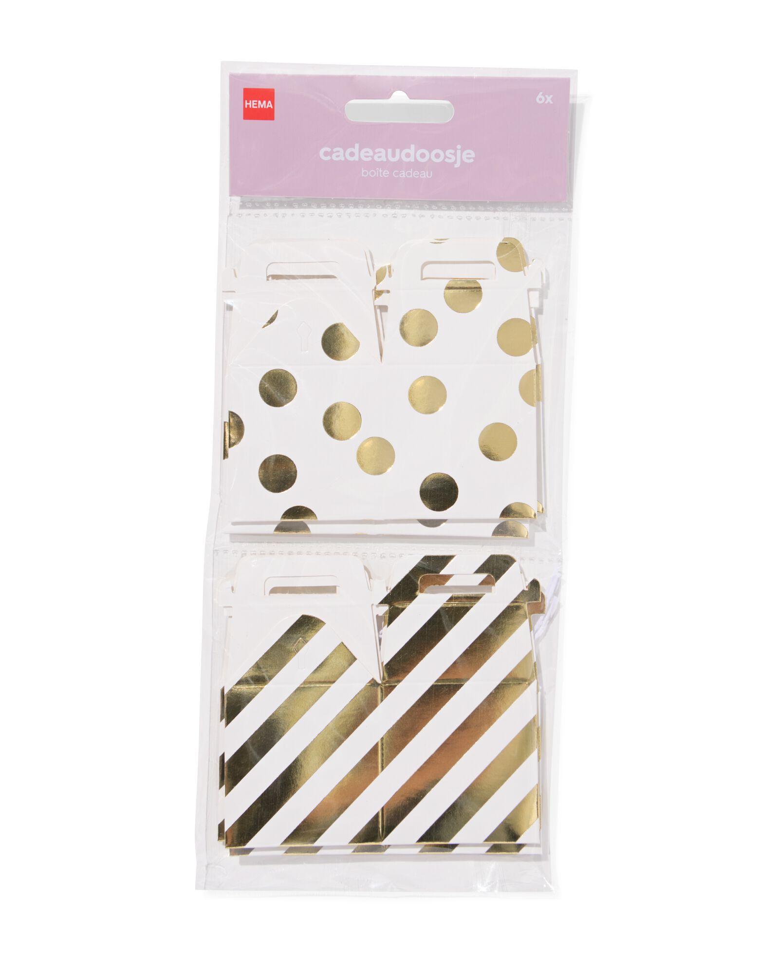 boîtes cadeaux pliables S or - 6 pièces - 14710304 - HEMA