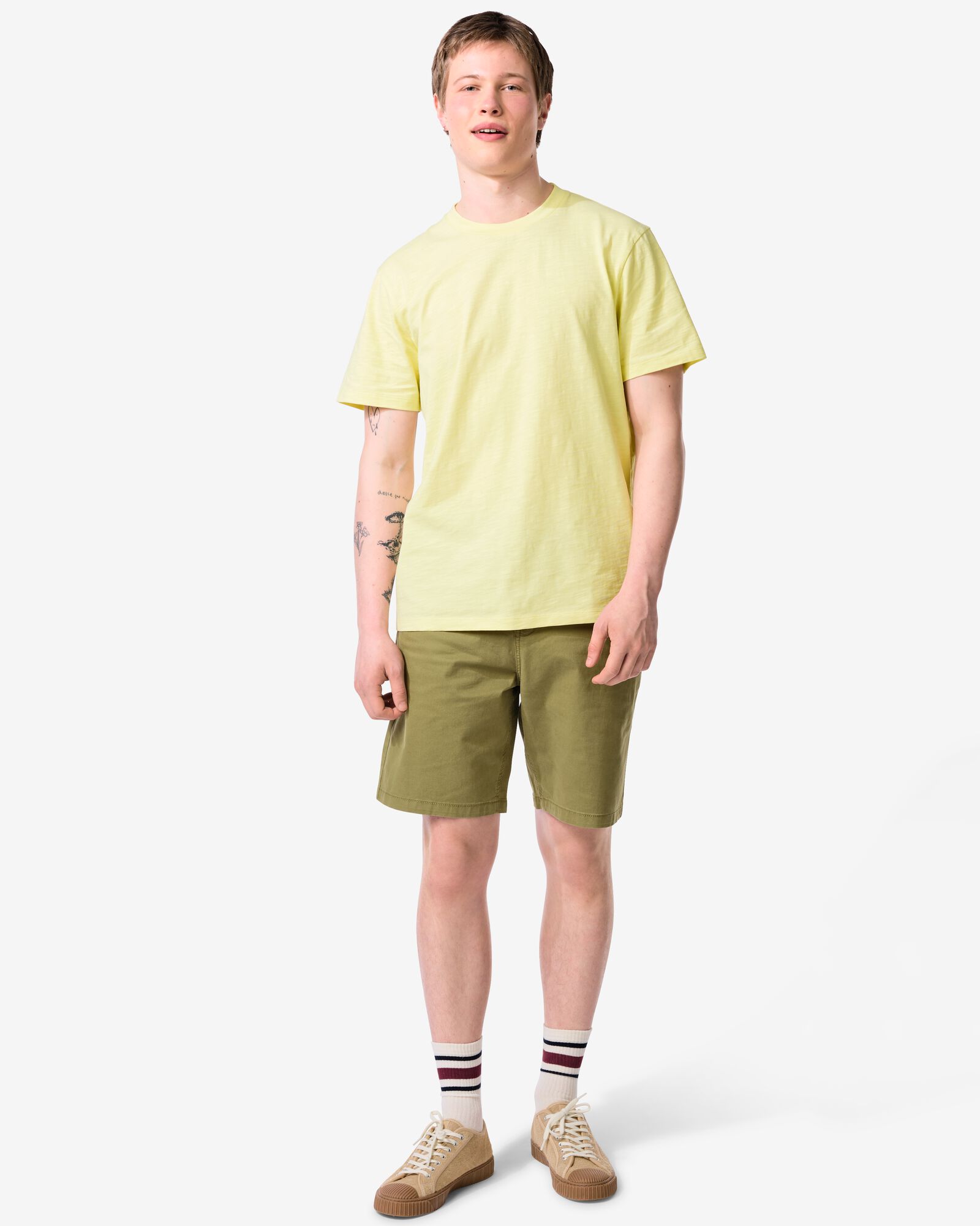 short homme Charly coupe r&eacute;guli&egrave;re chino vert moyen vert moyen - 2140910MIDGREEN - HEMA