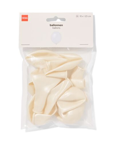 ballonnen 23cm metallic wit - 10 stuks - 14260095 - HEMA