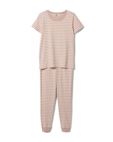 dames pyjama katoen naturel - 1000030235 - HEMA