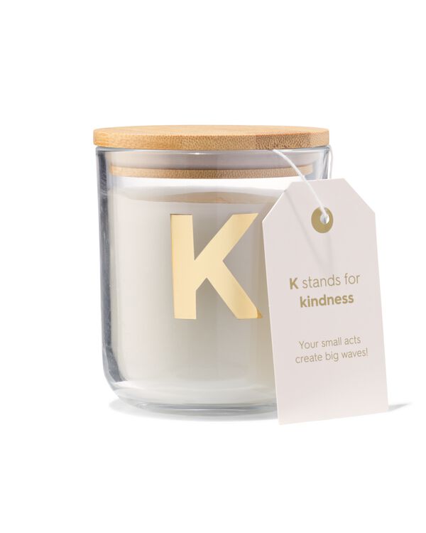 Kerze im Glas, &Oslash; 8 &times; 10 cm, Buchstabe K - 61100410 - HEMA