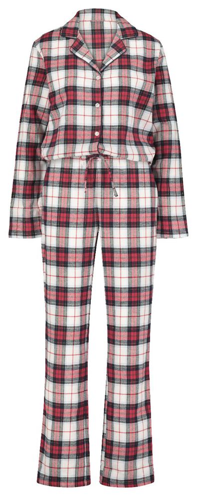 pyjama femme flanelle rouge rouge - 1000021715 - HEMA