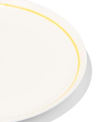 ontbijtbord Ø21cm Tafelgenoten new bone wit met geel - 9650027 - HEMA