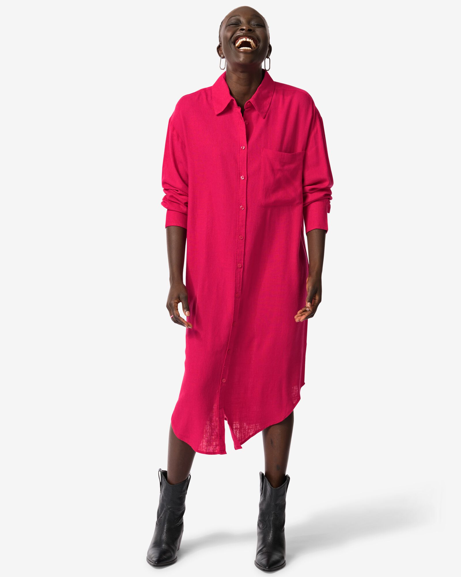 Damenkleid Lizzy, Leinen rosa - 36290275PINK - HEMA