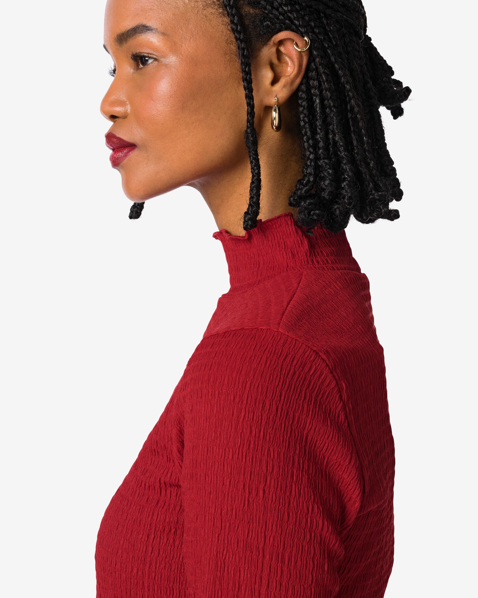 Damen-Shirt Dewi, Crinkle-Design rot - 36206160RED - HEMA