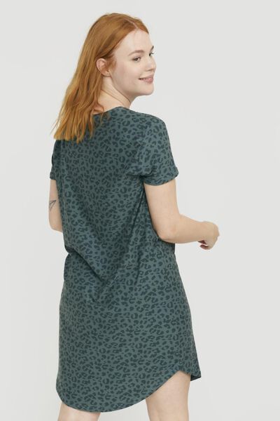 chemise de nuit femme micro animal vert M - 23430007 - HEMA