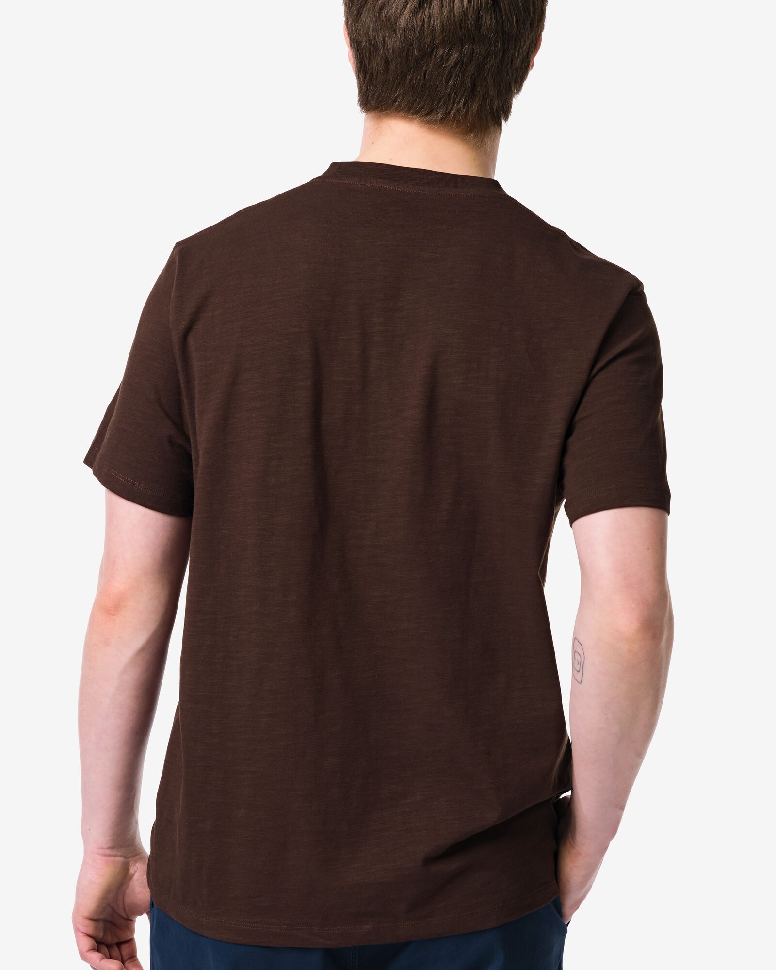 t-shirt homme Jaap textur&eacute; marron marron - 2178870BROWN - HEMA