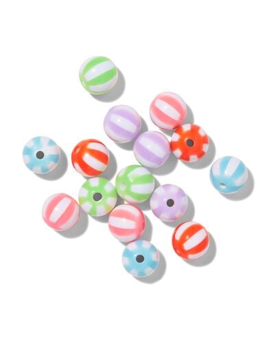 m&eacute;lange de perles en verre rondes rayures - 15900392 - HEMA