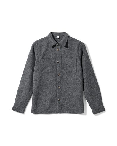 herenovershirt Sean grijsmelange grijsmelange - 2170930GREYMELANGE - HEMA