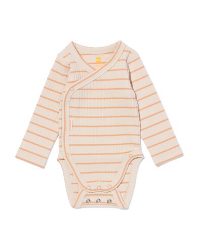 body b&eacute;b&eacute; &eacute;volutif c&ocirc;tel&eacute; avec bambou stretch rayures marron clair - 33401020LIGHTBROWN - HEMA