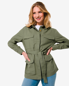 veste safari femme Gina avec lin vert vert - 1000029922 - HEMA