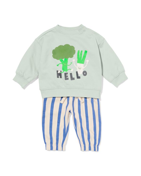 ensemble de v&ecirc;tements b&eacute;b&eacute; coupe confortable rayures vert vert - 33182370GREEN - HEMA