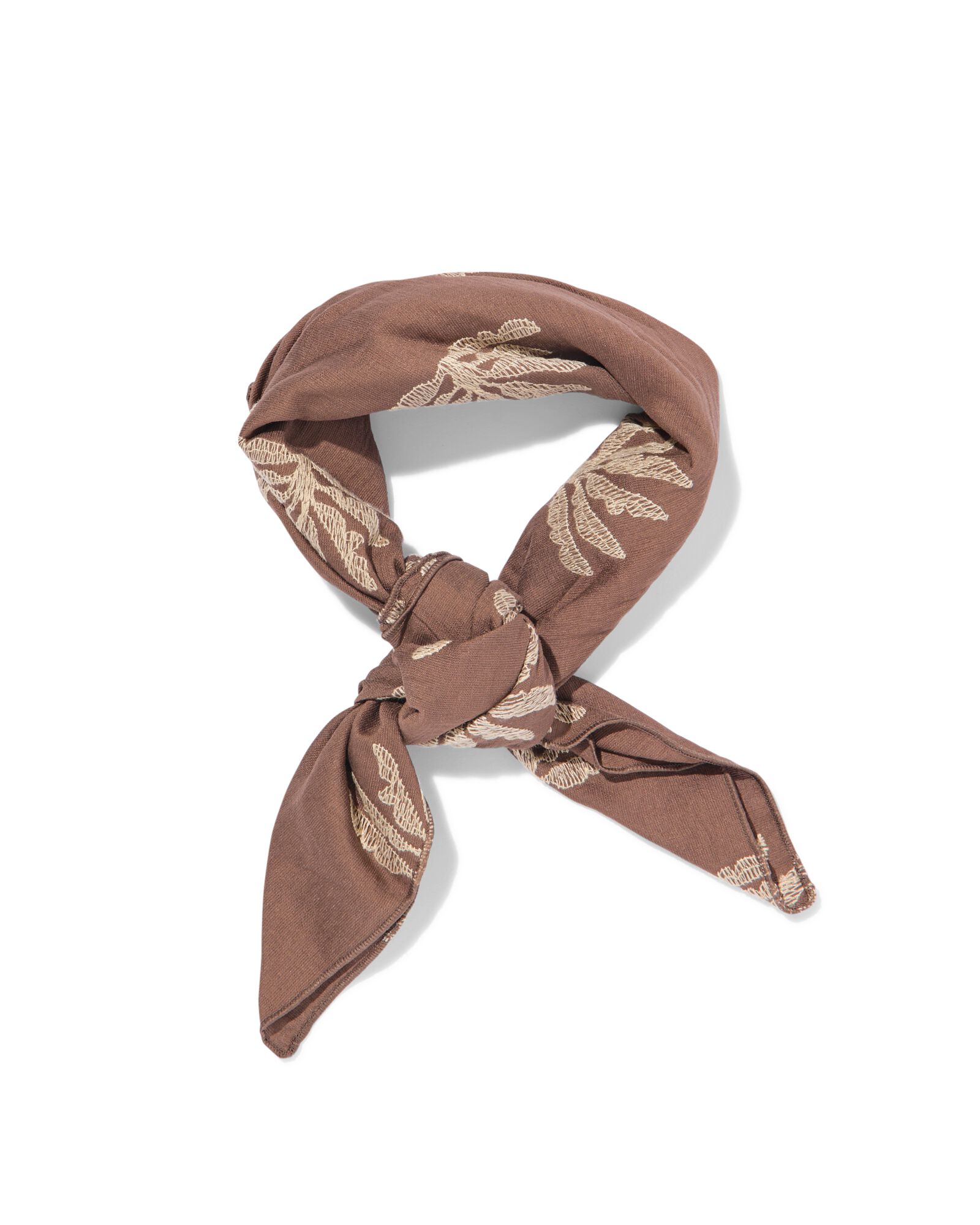 sjaal 60x60cm viscose geborduurd bladeren - 1760189 - HEMA