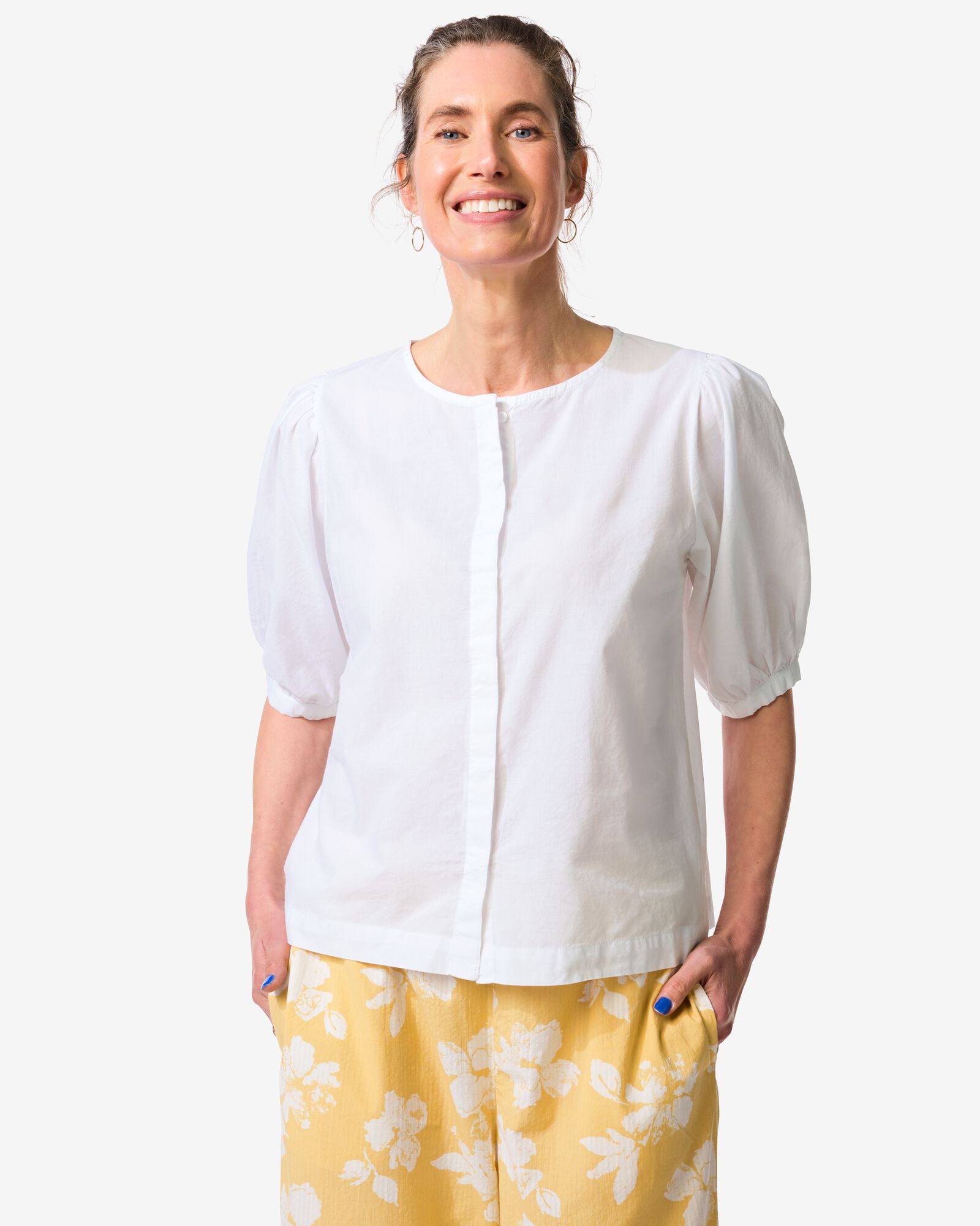 damesblouse Sophie wit wit - 36203730WHITE - HEMA