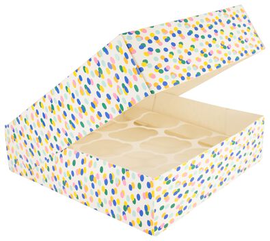 Tortenkarton, 28 x 28 x 7.5 cm, Konfetti - 80810149 - HEMA