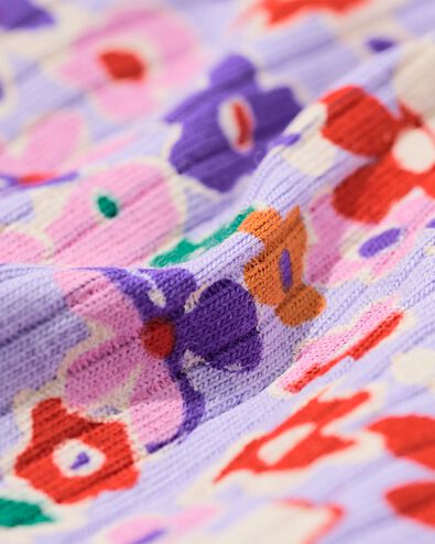 legging pour enfants coupe évasée côtelé à fleurs lavande lavande - 30825014LAVENDER - HEMA