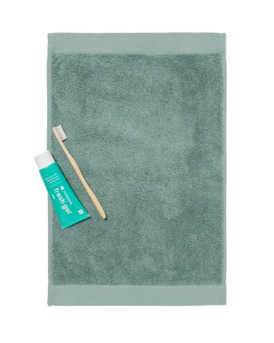 serviettes de bain - hôtel extra doux vert marin petite serviette - 5284607 - HEMA