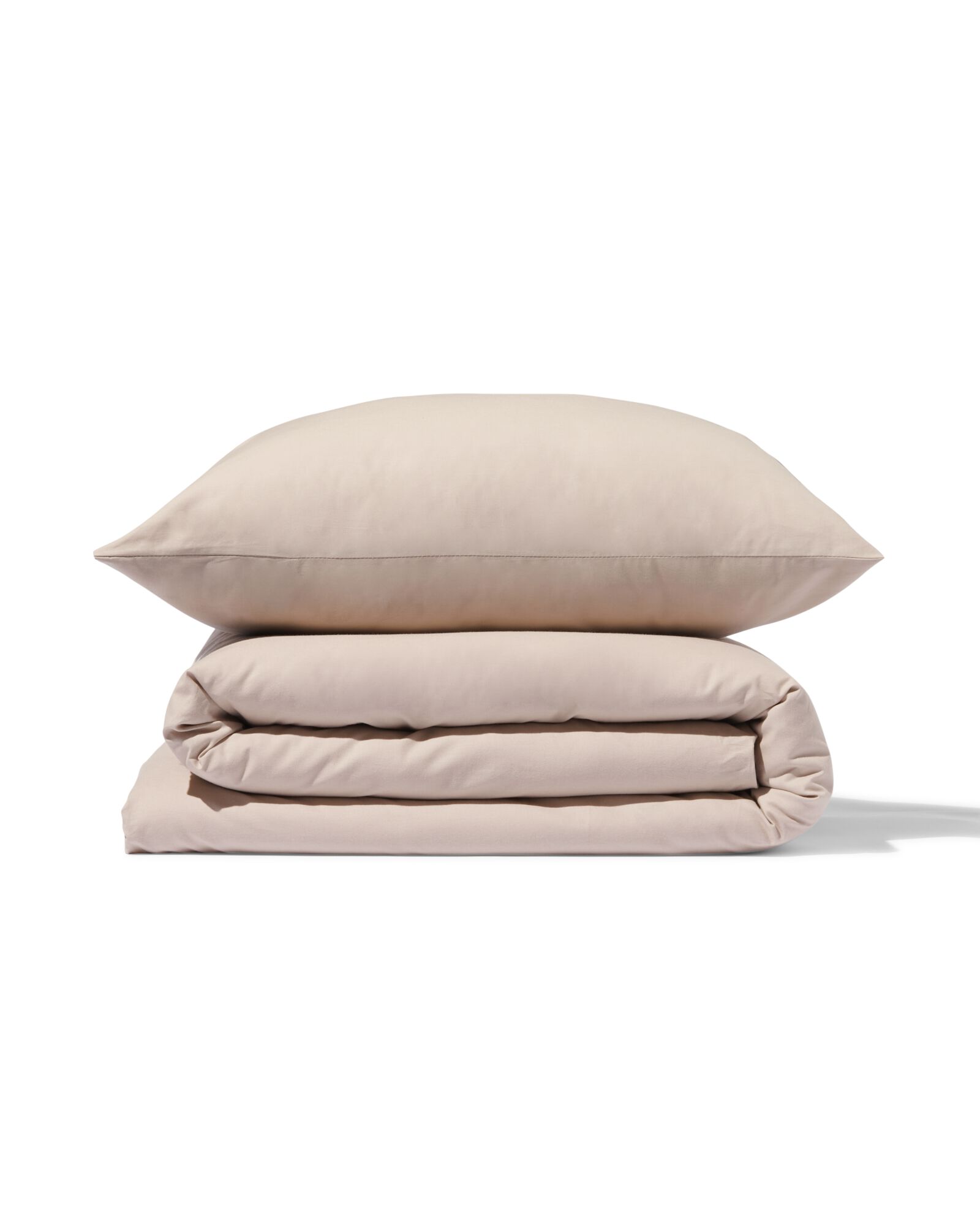 dekbedovertrek zacht katoen 140x200/220 taupe - 5790134 - HEMA