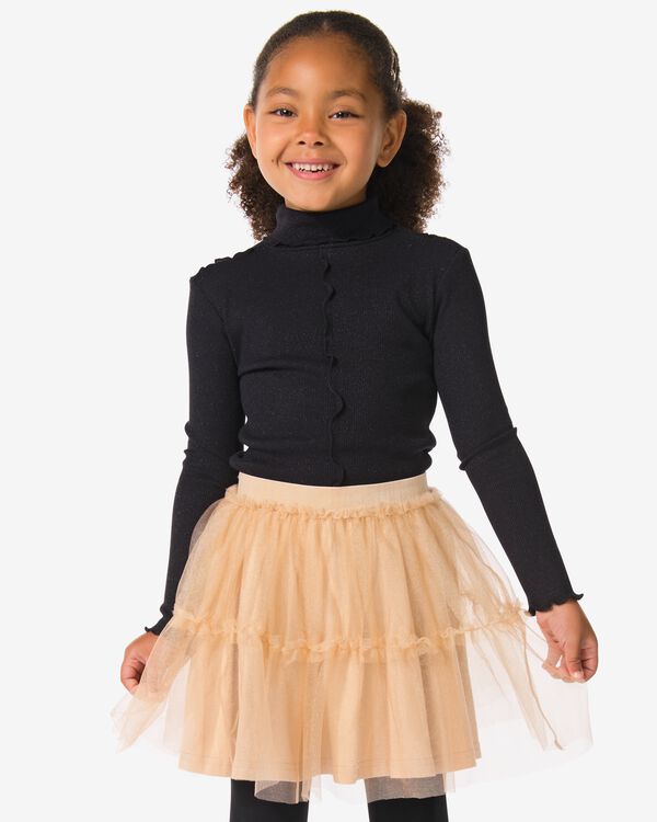 Kinderoberteil aus Rippstoff mit Glitzer schwarz schwarz - 30826714BLACK - HEMA