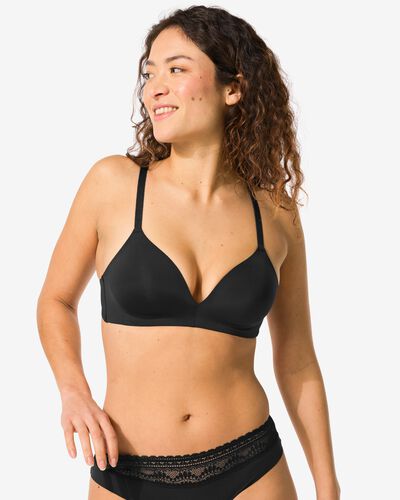 soutien-gorge pr&eacute;form&eacute; sans armatures recycl&eacute;/micro noir - 1000014816 - HEMA