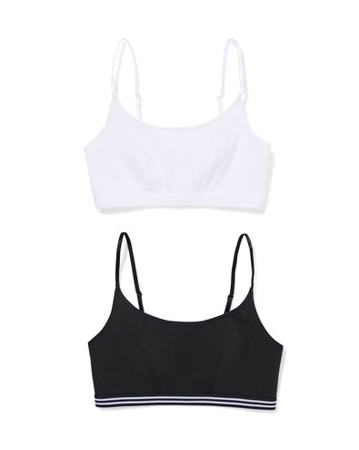 voorgevormde tops zonder beugel - 2 stuks zwart zwart - 21900490BLACK - HEMA