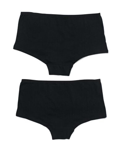 dames shorties stretch katoen - 2 stuks zwart zwart - 1000030352 - HEMA