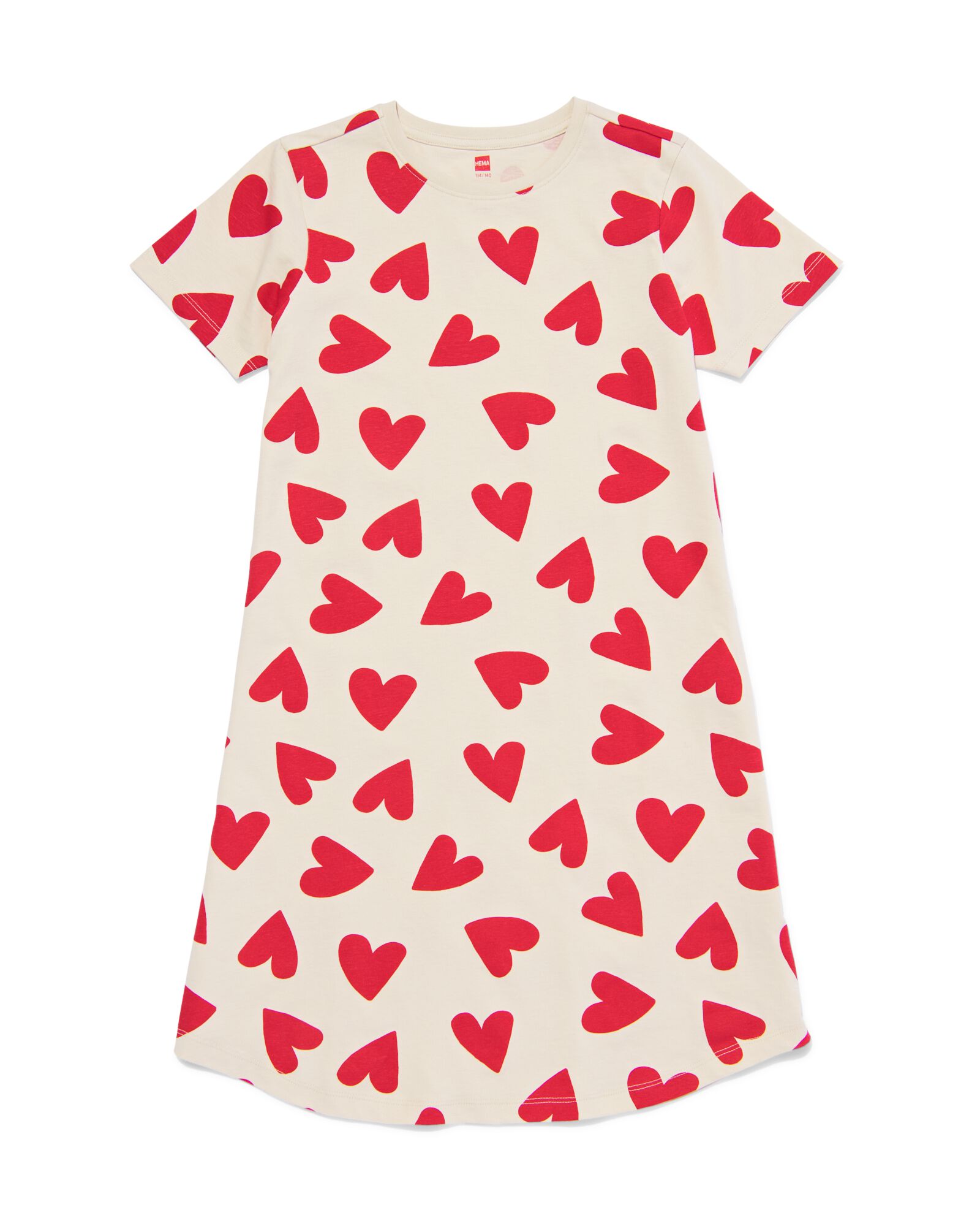 Kinder-Nachthemd, Baumwolle, Herzen rot - 23060680RED - HEMA