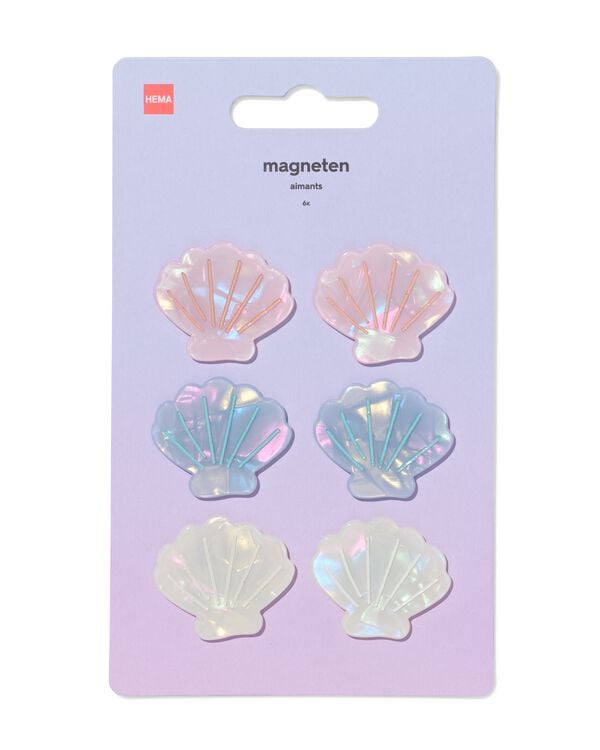 magneten 3x2.5cm schelpen - 6 stuks - 14800553 - HEMA