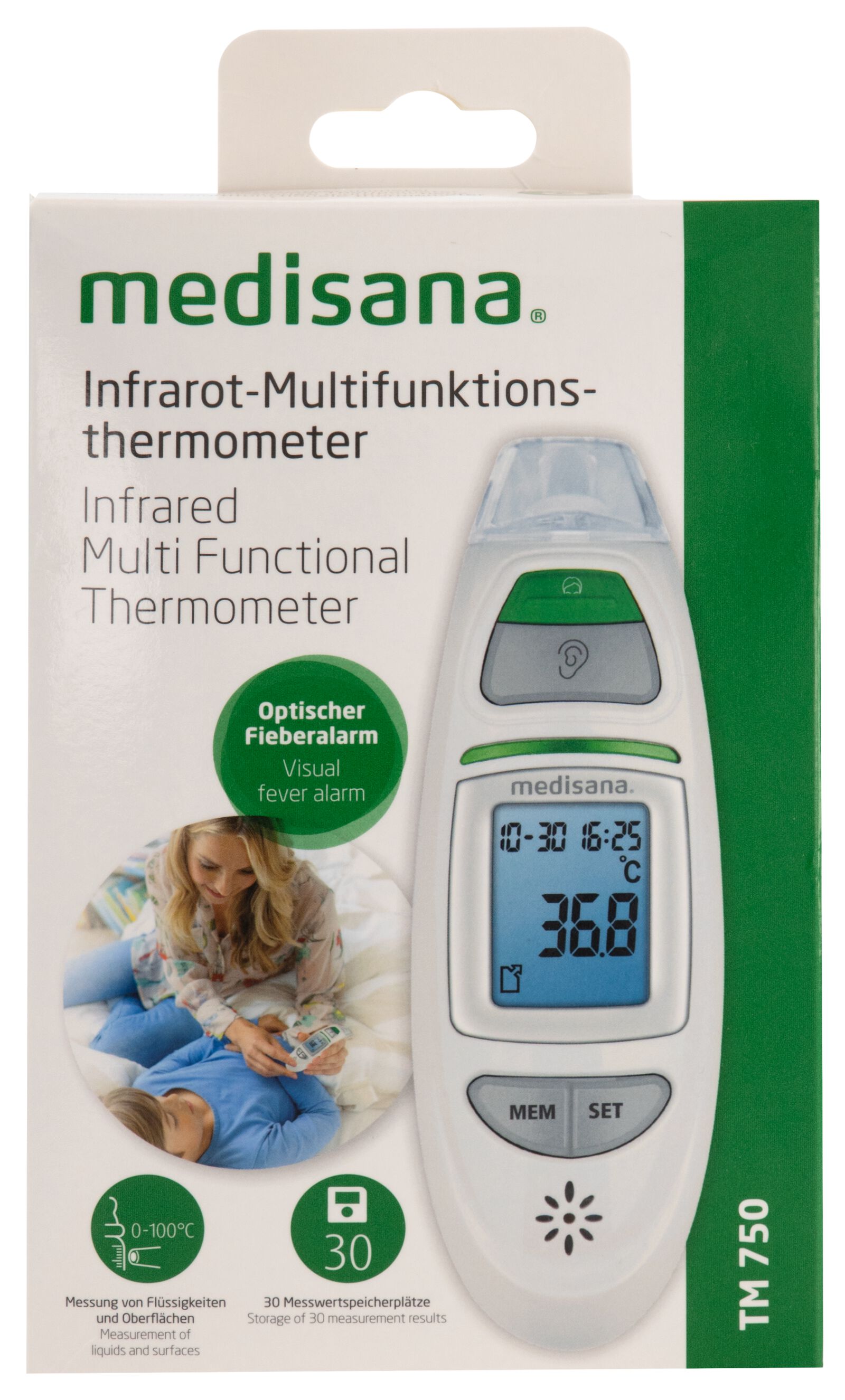 thermom&egrave;tre multifonctionnel infrarouge Medisana - 11972023 - HEMA