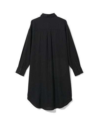Damen-Hemdblusenkleid Lizzy, mit Leinen schwarz M - 36200172 - HEMA