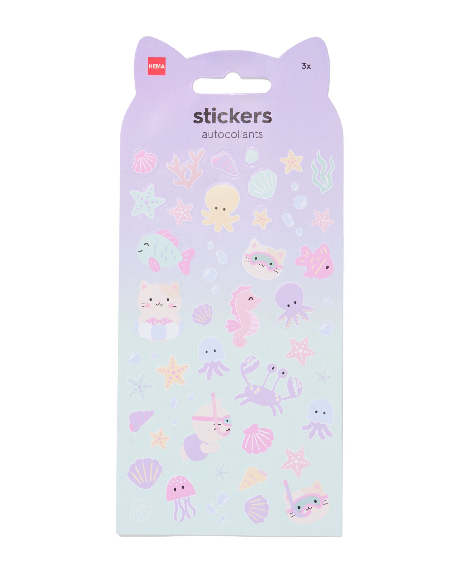 Stickerb&ouml;gen Meerestiere &ndash; 3 St&uuml;ck - 14102218 - HEMA