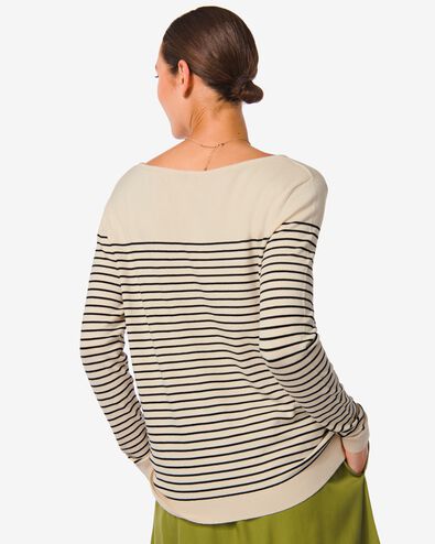 Damen-Pullover Olga, Streifen weiß/scharz M - 36355087 - HEMA