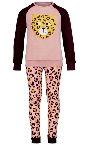 HEMA Kinder Pyjama, Fleece, Leopard Hellrosa  - Onlineshop Hema