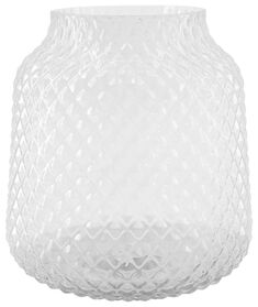 vase Ø18x21 verre carreaux - 13321121 - HEMA