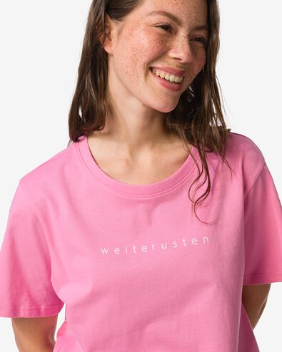 Damen-Kurz-Pyjama aus Jersey, kariert rosa rosa - 23401515PINK - HEMA