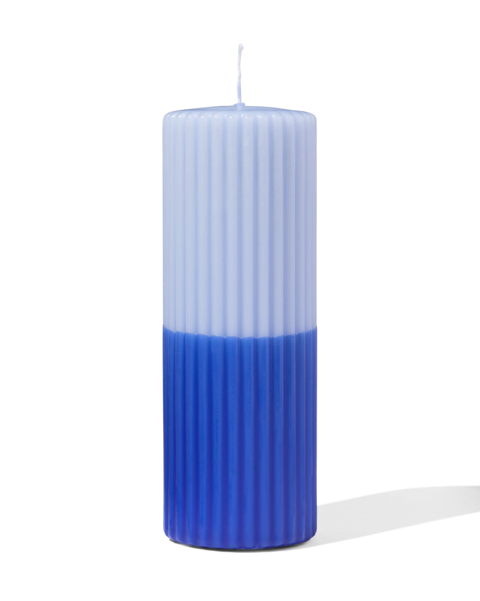 grosse bougie &Oslash; 7 x 19 nervur&eacute;e bleue - 13504035 - HEMA