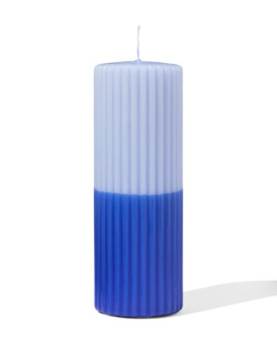 grosse bougie &Oslash; 7 x 19 nervur&eacute;e bleue - 13504035 - HEMA