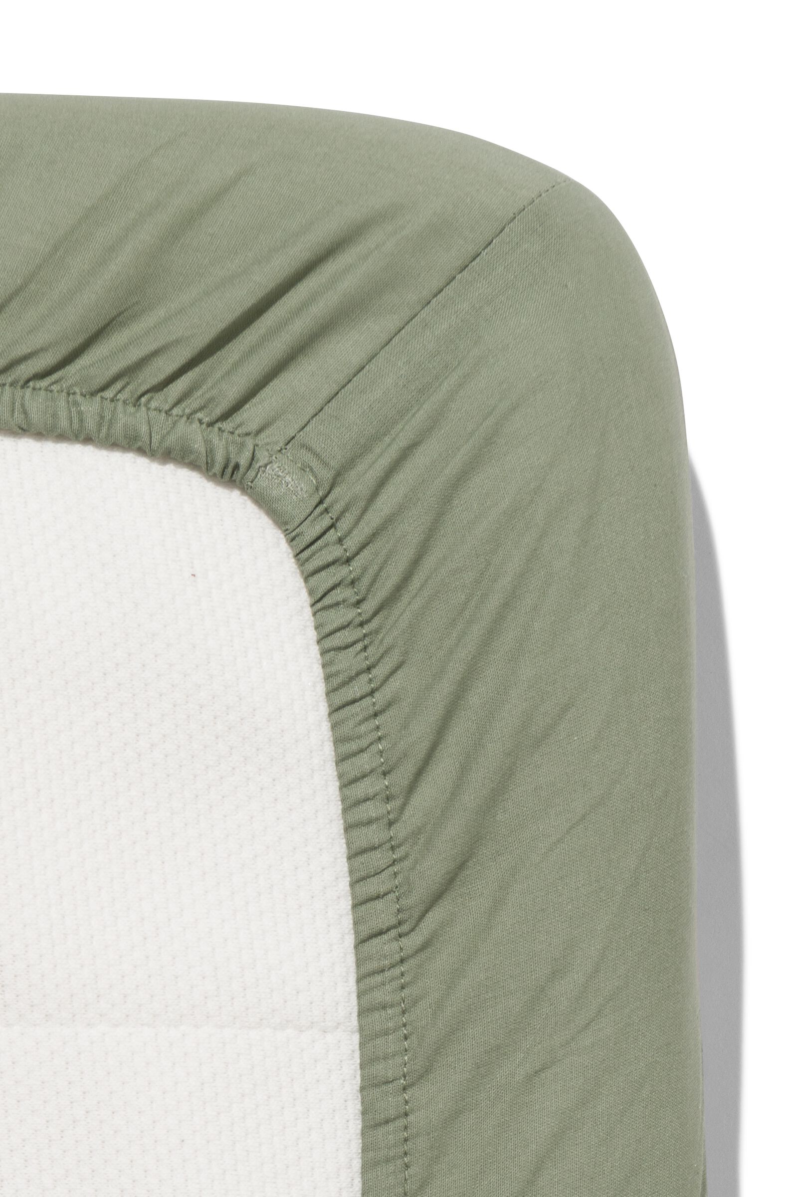 drap-housse pour surmatelas coton doux 90x200 vert - 5180082 - HEMA