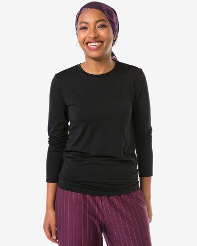 Damen-T-Shirt Lona, Jersey schwarz S - 36206571 - HEMA