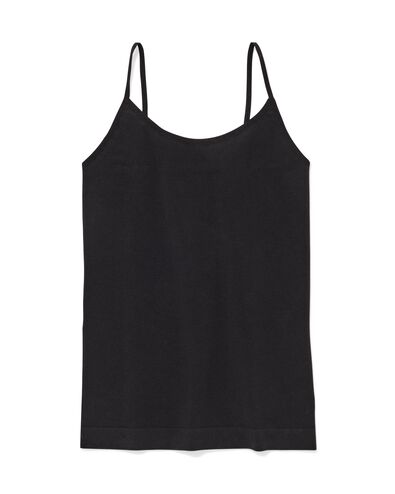 licht corrigerend hemd spaghettibandjes naadloos katoen zwart zwart - 21540150BLACK - HEMA
