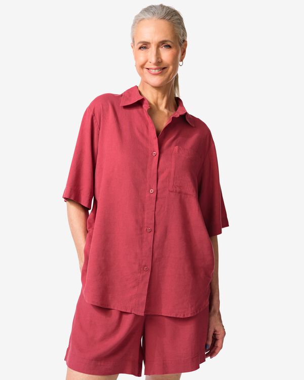 damesblouse Lizzy rood rood - 36211540RED - HEMA