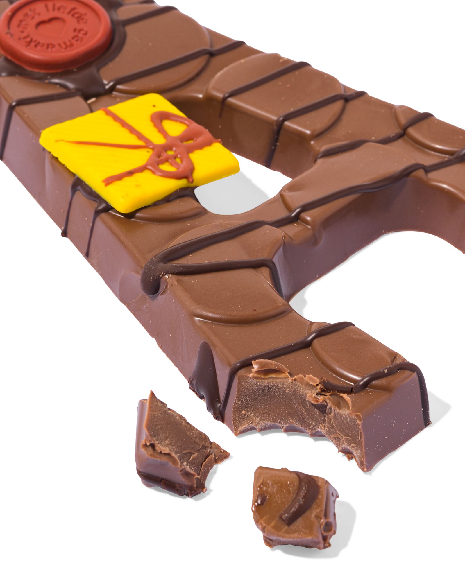 Lettre en chocolat d&eacute;cor&eacute;e &agrave; la main lait A 180g - 24417401 - HEMA