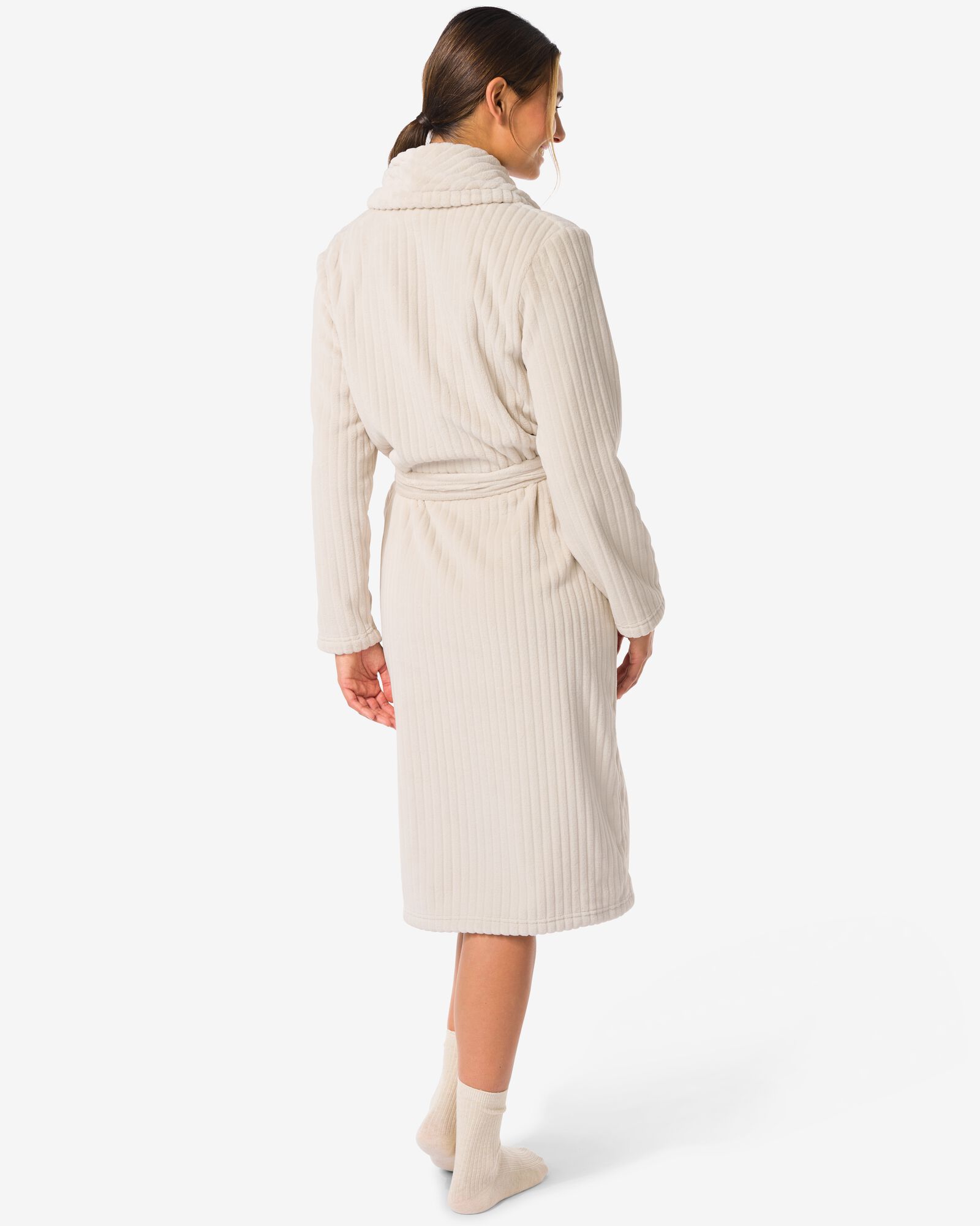 Damenbademantel Rippfleece  beige - 23401320BEIGE - HEMA