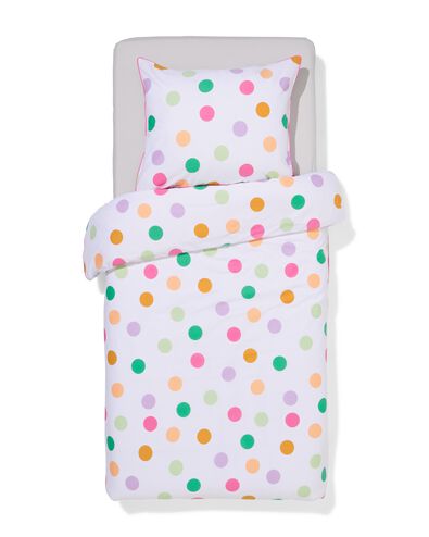 kinderdekbedovertrek 140x200cm zacht katoen stippen - 5730225 - HEMA