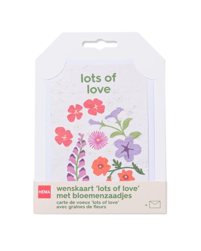 Gl&uuml;ckwunschkarte &bdquo;lots of love&ldquo; mit Saatgut - 41800631 - HEMA